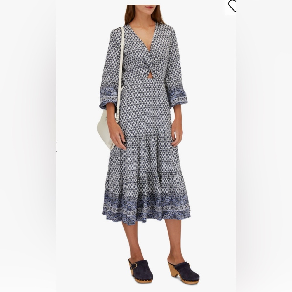 Veronica Beard Blue Patterned Tiered Maxi Dress - Picture 5 of 10
